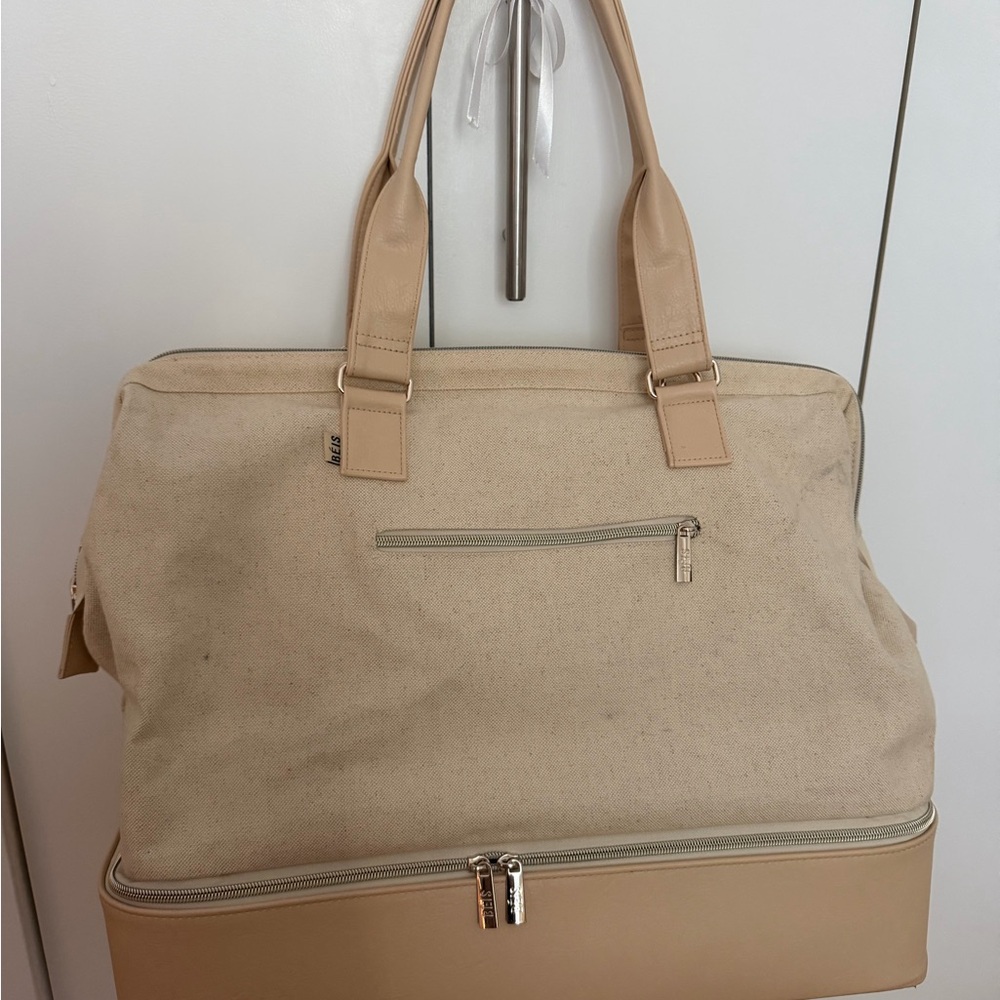 BEIS Beige Canvas Travel Tote (Weekender Bag)